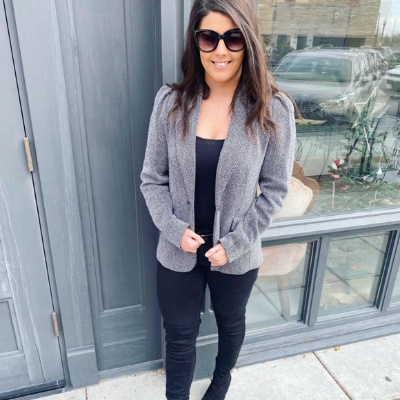a new day Jackets & Blazers - Women's Puff Sleeve Blazer - Black/White Size 8